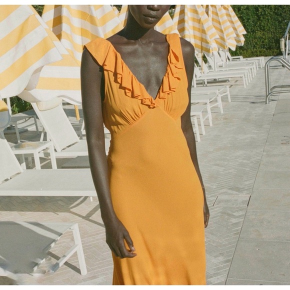 Doen Arleen Orange Maxi Dress NEW - Picture 5 of 11